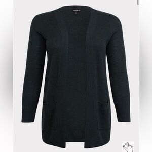 New! Torrid sz 4 Green Cable‎ Rib Cardigan Open Front Sweater 4X